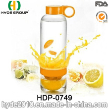 Дешевые Цена 800 мл бутылка воды лимонный Infuser, BPA бесплатно Тритан/PC плоды Infuser бутылку воды (HDP-0749)